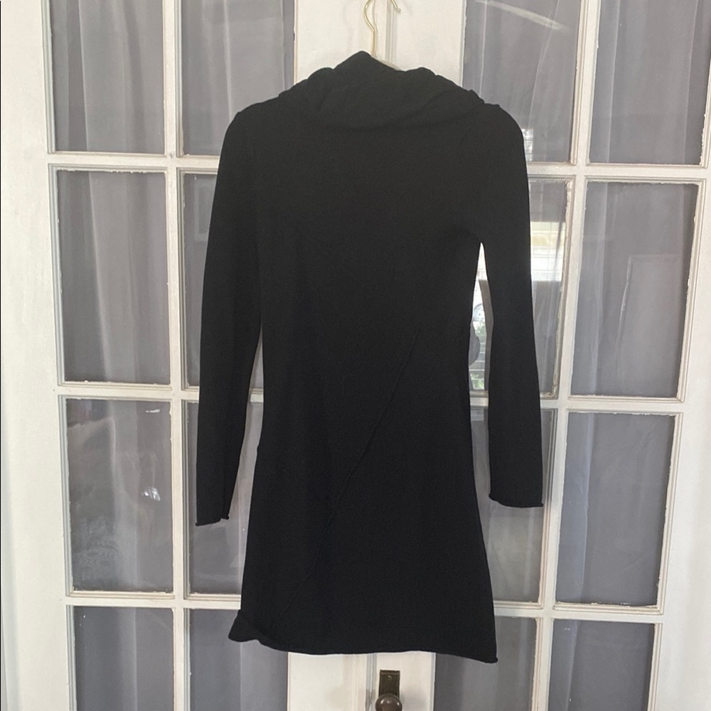 Athleta Black Cowl Neck Knit Sweater Dress Comfy Cozy - Picture 6 of 6